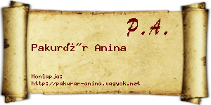 Pakurár Anina névjegykártya